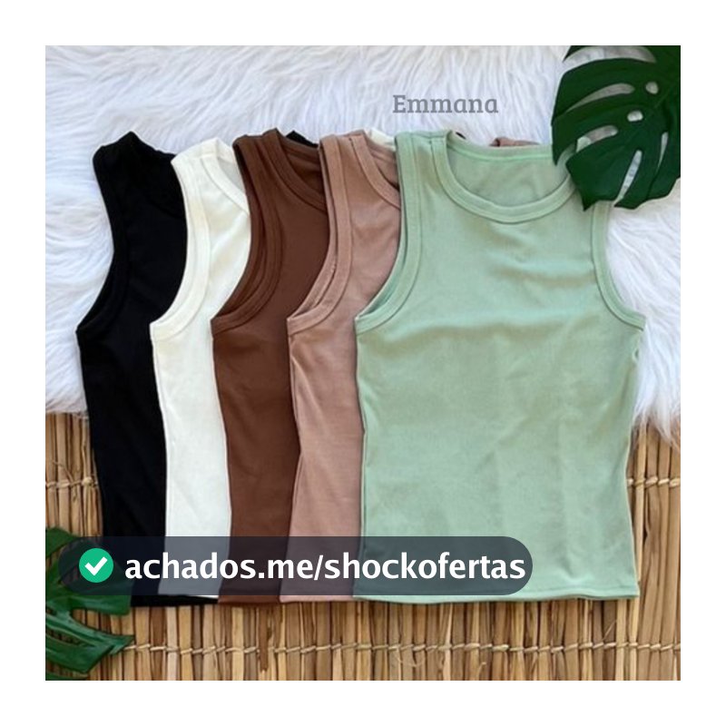 Kit 5 Regata Canelada Feminina Lisa Blusa Básica Camiseta Casual