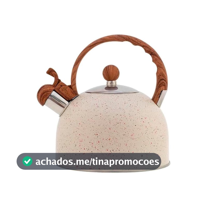 Chaleira Bule De Chá Com Apito Indução Fervedor Inox Roma 2 Litros Moderna Premium