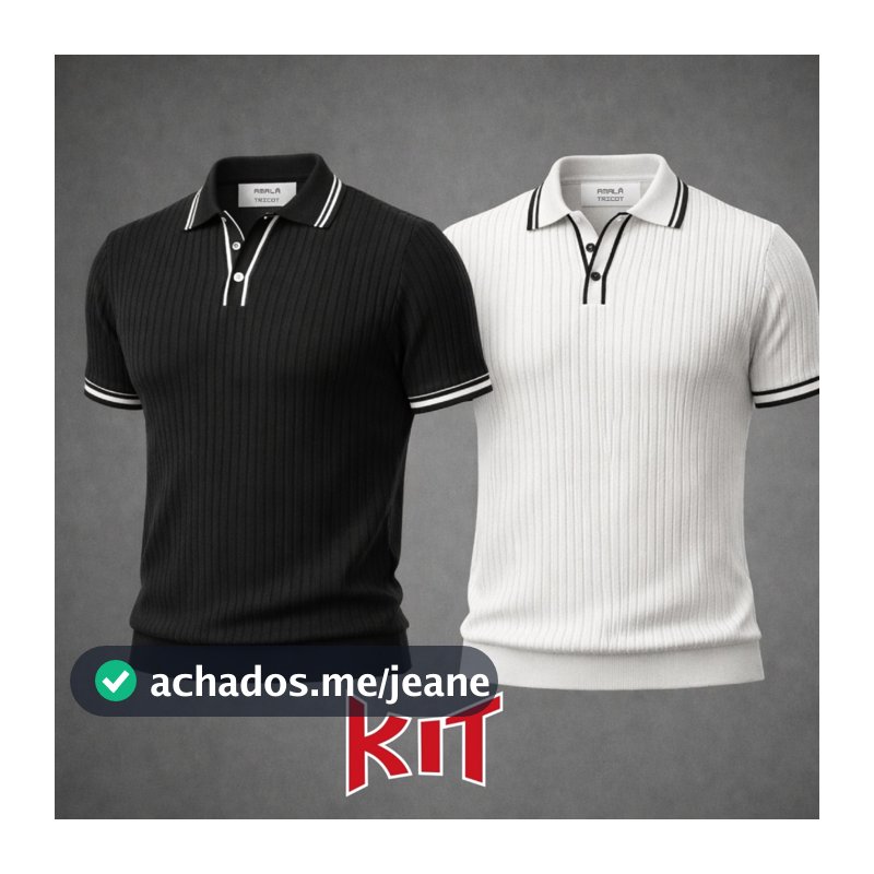 Camisa Polo Masculina Kit 2 Blusa Casual Estilo Moderno Tricot de Alta Qualidade