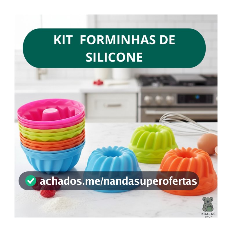 Kit Forminhas 7x4.5x3.5 cm de Silicone Mini Pudim Bolo Forma Assadeira Redonda Antiaderente Torta Cupcake 6/12