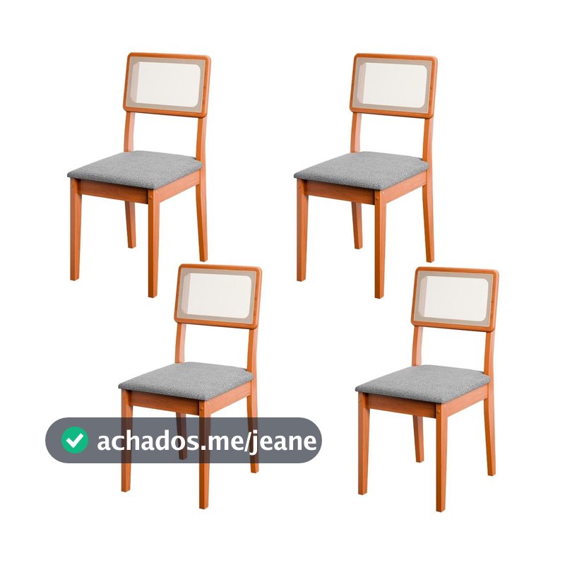 Conjunto de 4 Cadeiras de Jantar Santiago em Tecido Boucle