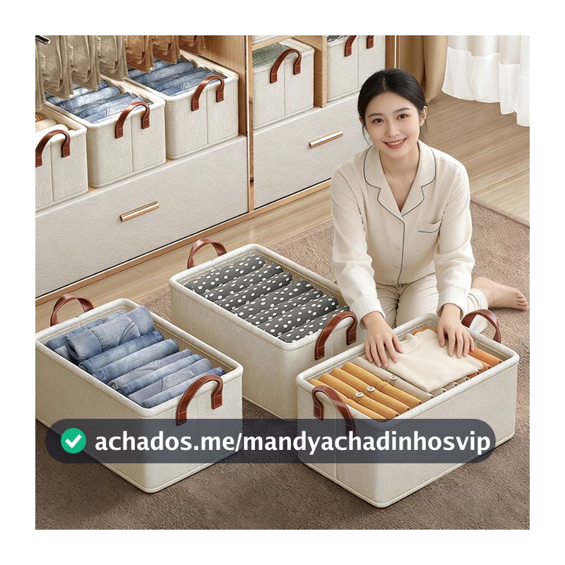 Conjunto de 2/4 Caixas Organizadoras com Gaveta Cesta de Armazenamento para Roupas