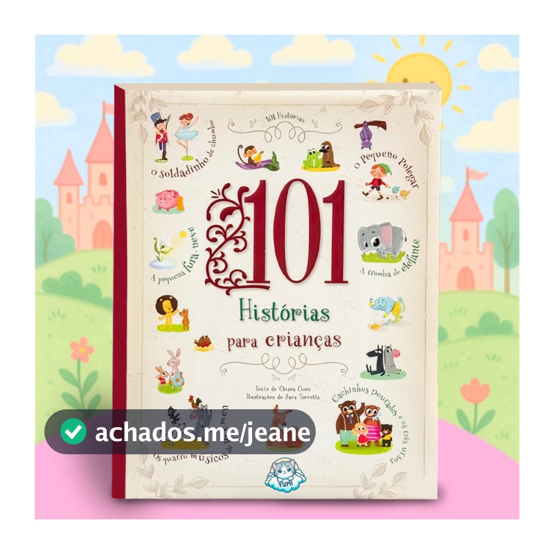Livro Infantil 101 Histórias para Crianças | Almofadado Grande Educativo Presente