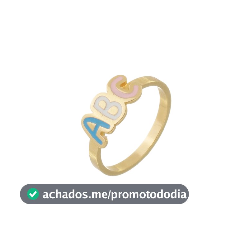 Anel Infantil Prata 925 Formatura Personalizado Nome ABC Feminino