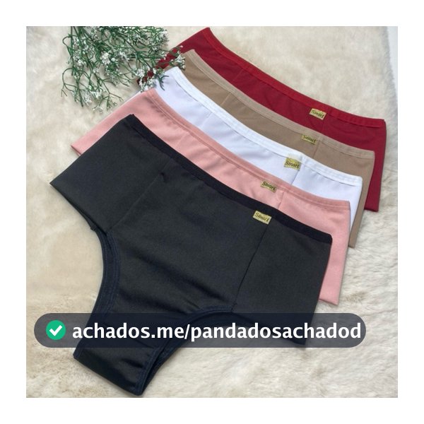 Kit 5 Calcinha Pala Dupla Premium Segura Barriga Confortável Reforçada Lingerie