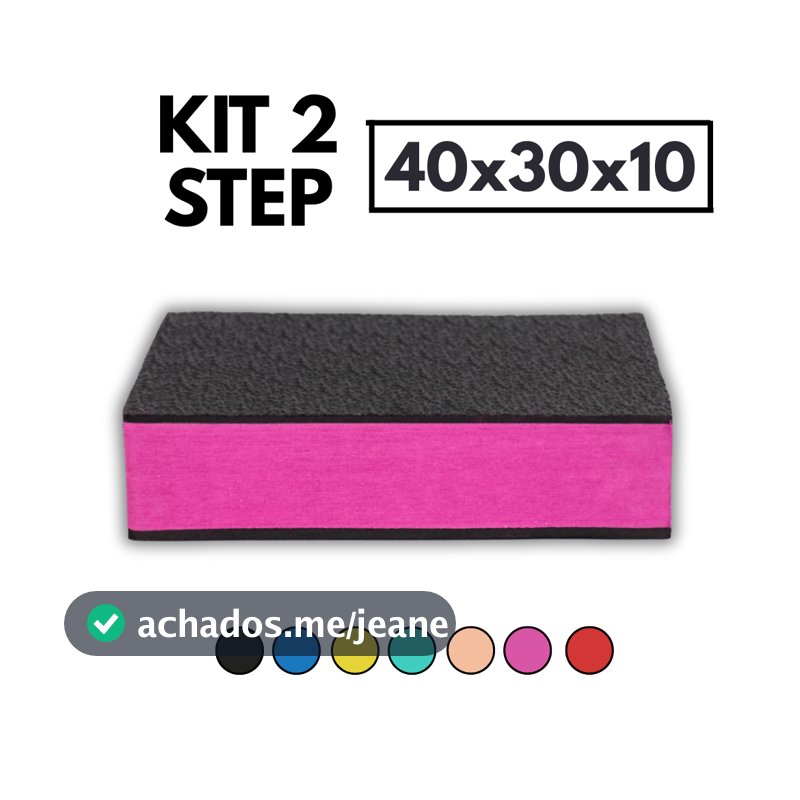 Kit 2 Step Academia 40x30x10 Duplo Fitness Agachamento Circuito Reabilitação Resistente Leve EVA