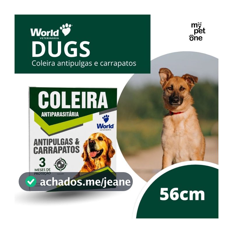 Coleira World Dug's 17g Antipulgas para Cães - 56cm