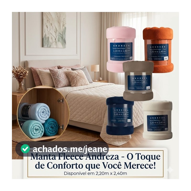 Cobertor Manta Fleece Soft Casal Queen Solteiro Microfibra Hipoalergenica Andreza Enxovais