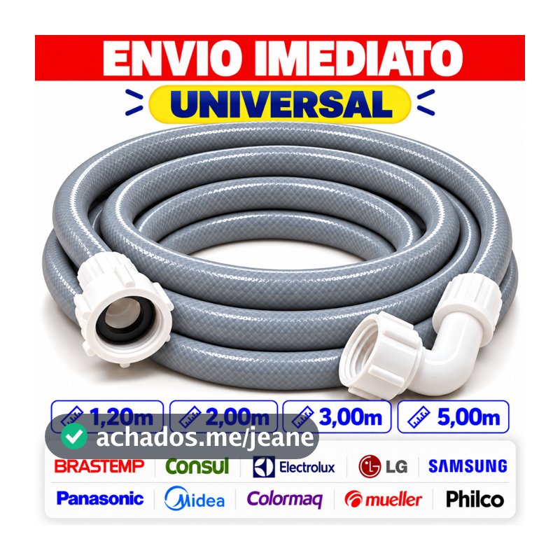 Mangueira de Maquina de Lavar Lava Loucas Tanquinho Eletrolux Brastemp Original Entrada de Agua Universal Resistente
