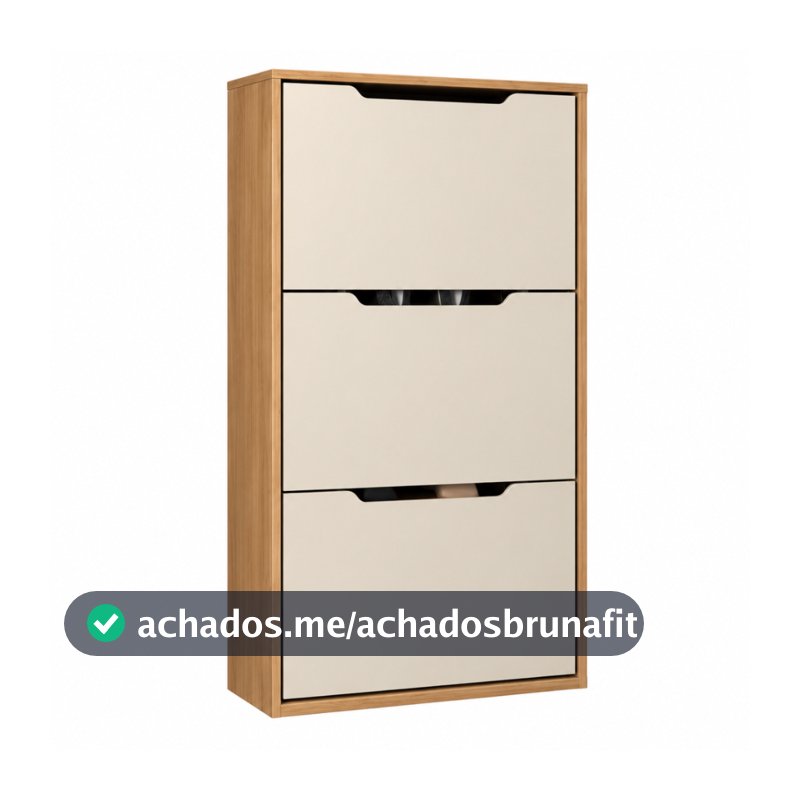Sapateira Retrátil Inclinável 3 Portas Basculantes Organizador Multiuso Puxador Cava-Para Calçados Hall Entrada e Quarto