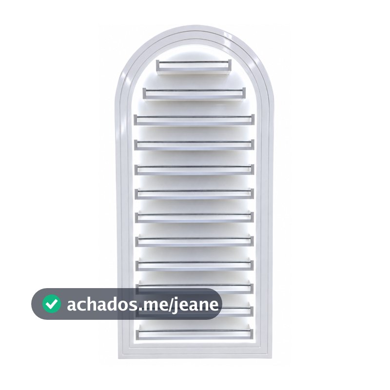 Expositor com arco romano, branco , Enviado em duas partes, prata