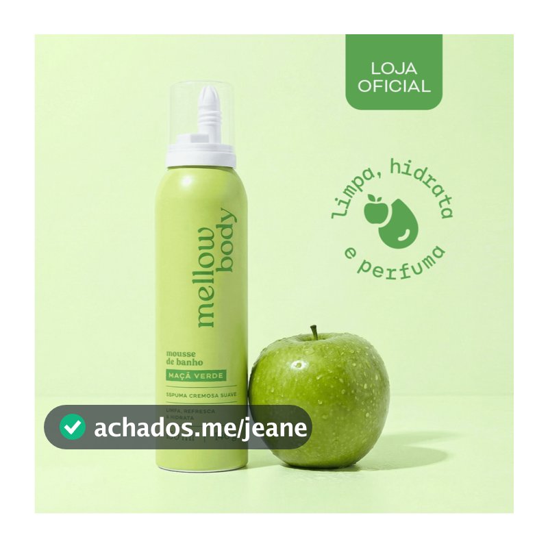 🍏 Sabonete Hidratante Perfumado Refrescante Corporal Mellow Body Chantilly Maçã Verde 150ml Mousse Espuma