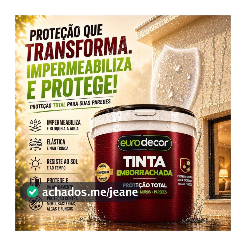 Tinta Emborrachada Premium 3.6kg ou 1kg Impermeabilizante Flexível