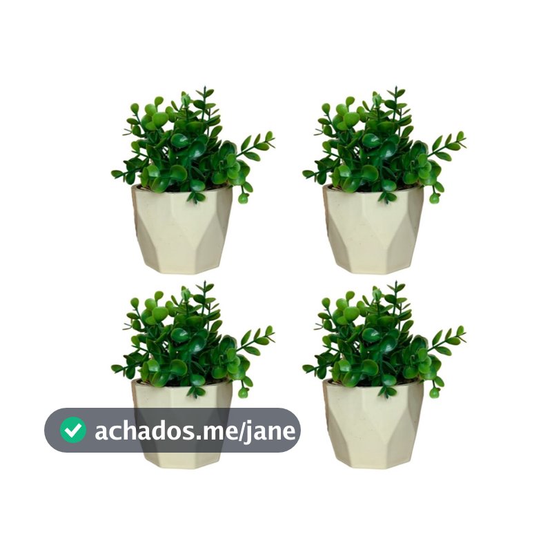 KIT 4 VASOS VASINHOS DECORATIVOS COM FLORES ARTIFICIAIS PARA CASA