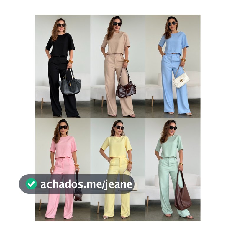 Conjunto Blusa E Calça Pantalona Simone