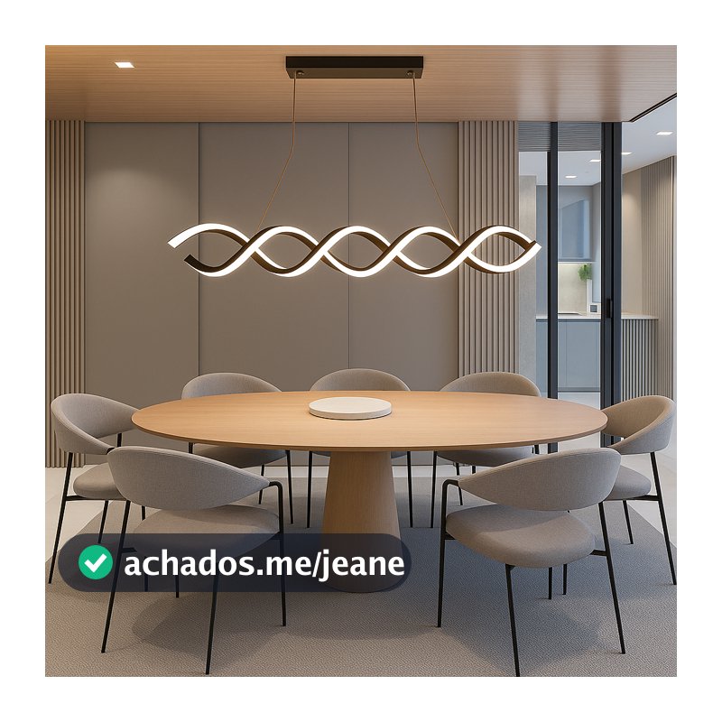 Lustre Pendente Luminária Espiral Preto 3 Cores em 1 Moderno p/ Sala de Jantar Quarto Cozinha