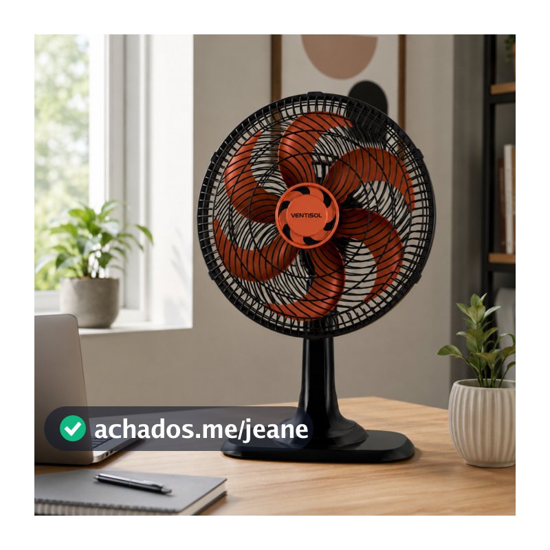 Ventilador Mesa Ventisol Turbo 6 Pas 30cm Oscilante Bivolt Silencioso Quarto Escritorio Cozinha
