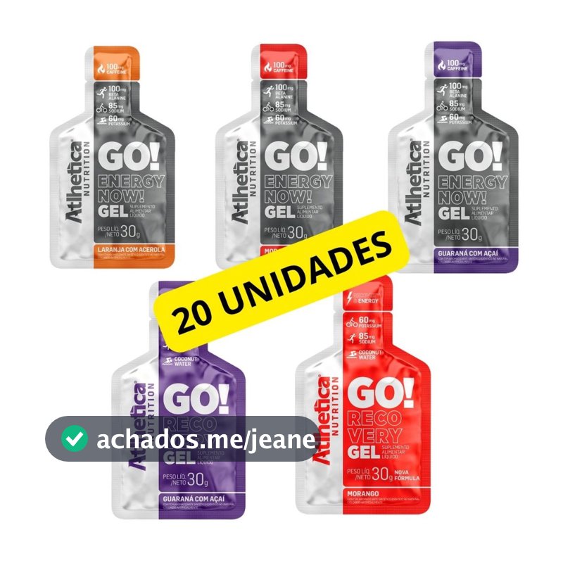 Carbo Gel Repositor Atlhetica Sache 30 gramas Go Recovery e Energy Now