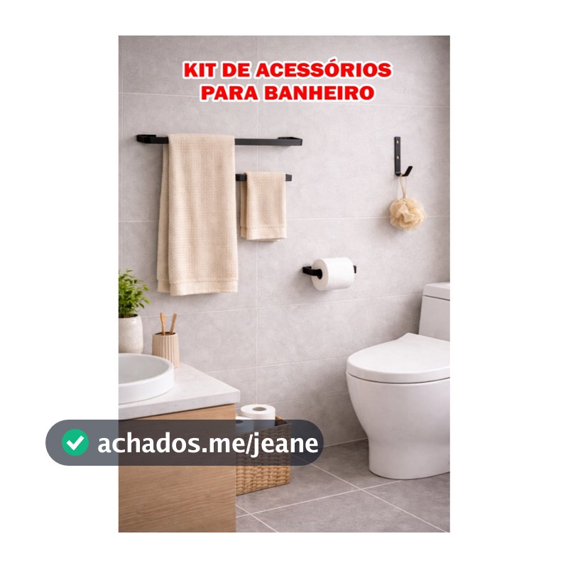 Kit para Banheiro Porta Toalha De Banho Toalha De Rosto Porta Papel Higiênico e Gancho Multi uso