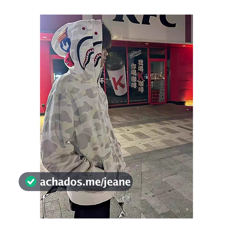 Japonês street Wear rufião bonito bordado tubarão jaqueta homens mulheres casais rua Hip Hop macaco homem camuflagem Hoo