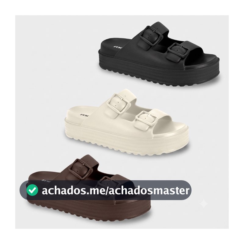 Chinelo Slide Feminino Moleca Plataforma EVA Nuvem Fivelas Original