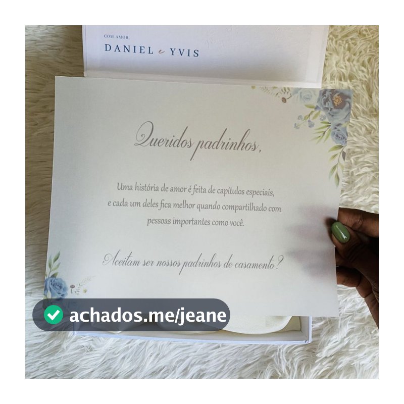 Mensagem em Papel Vegetal para a Caixa dos Padrinhos (MOD. 02)