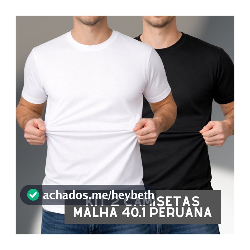 Kit 2 Camisetas Peruana Cotton 40.1 Premium Algodão Elastano Masculino Premium
