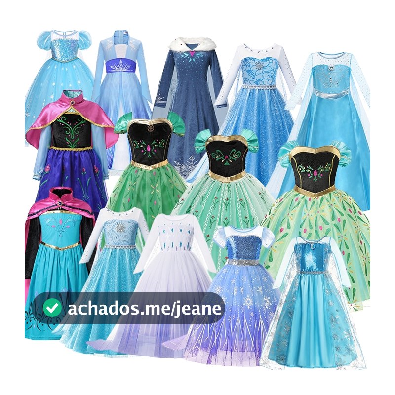 Meninas Elsa Princesa Vestido Festa De Aniversário Cosplay Traje Anna Vestidos Temáticos Roupas De Halloween