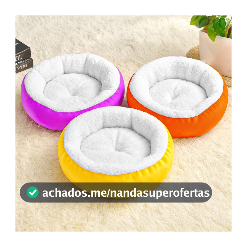 Caminha Pet Redonda Sherpa 50x50 – Cama Para Cachorros e Gatos, Quente e Aconchegante