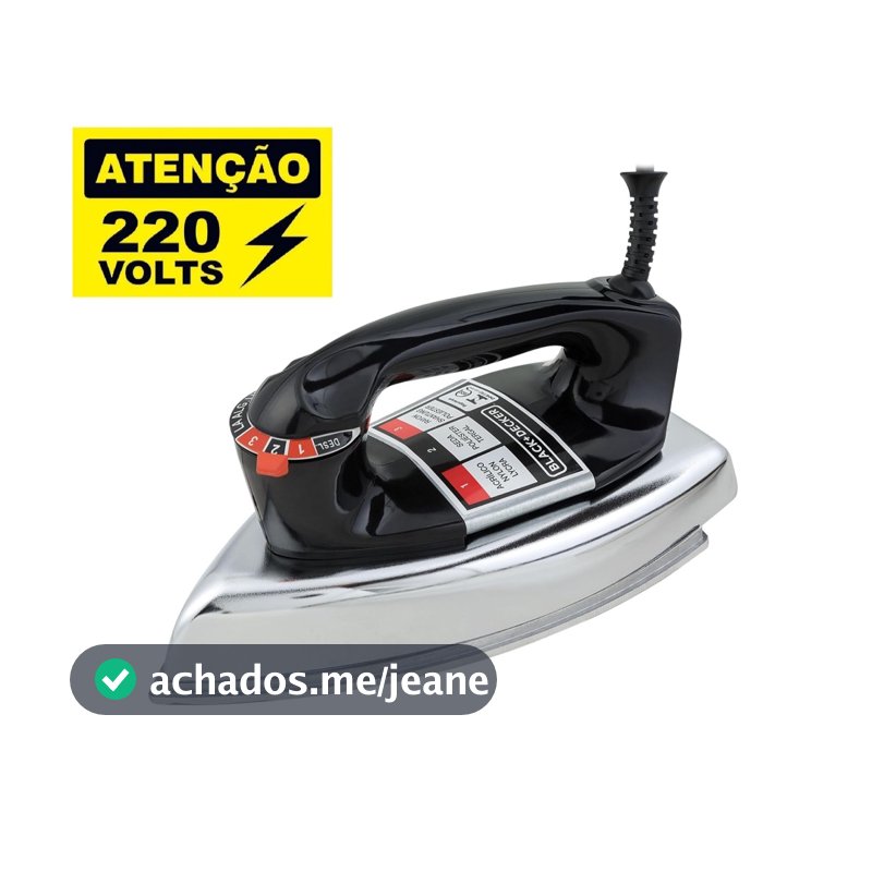 Ferro de Passar Roupa a Seco Black Decker VFA1110XM6 Base de Alumínio 220V
