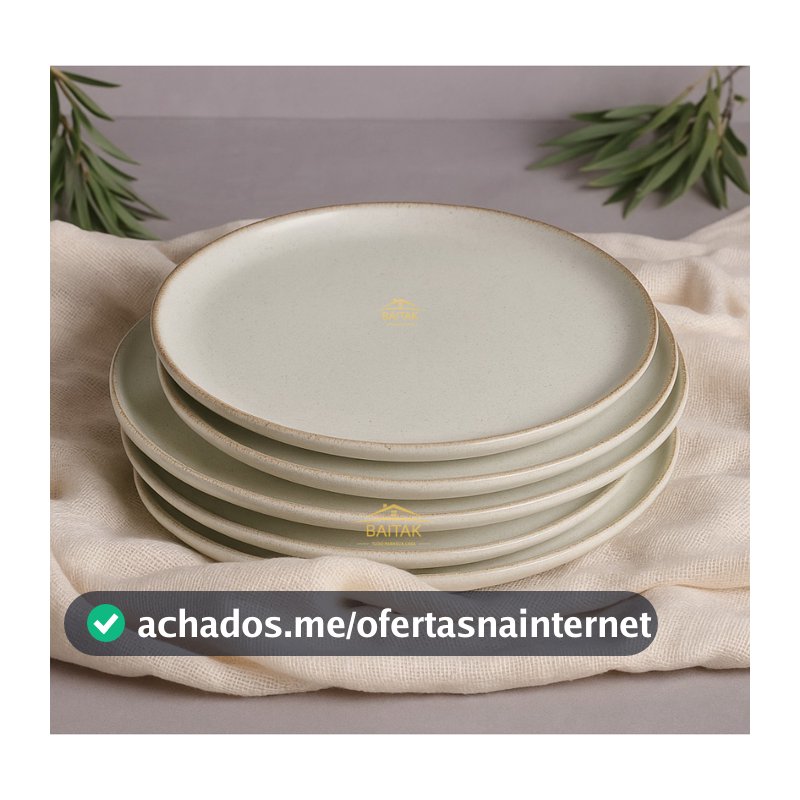 Kit 6 Pratos Raso Moderno 100% Porcelana 27 cm