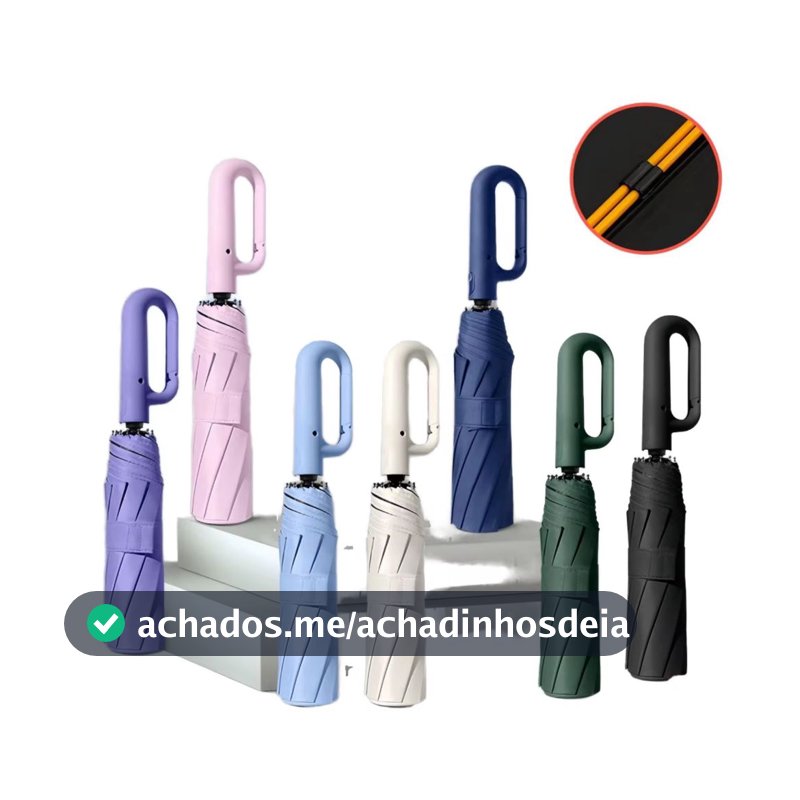 Novo Guarda Chuva Automático Alta Resistência a Chuvas e Vento Forte Com Proteção UV