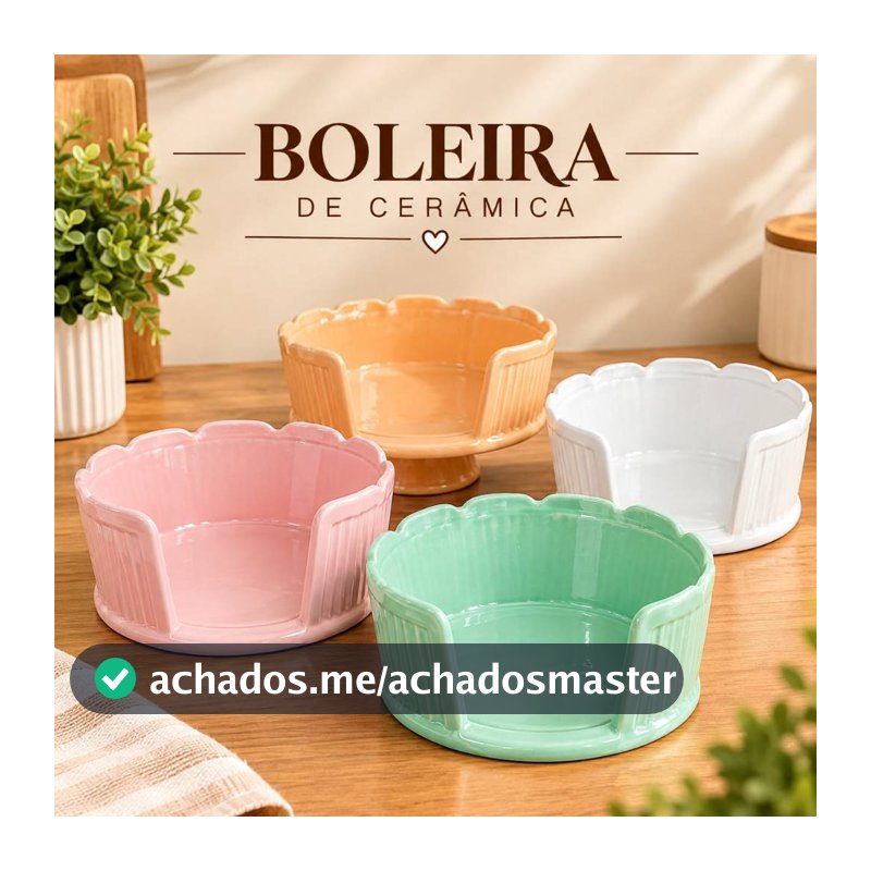 Porta-Bolo de Cerâmica Decorativo com Bordas Onduladas, Acabamento Brilhante e Design Elegante para Mesa