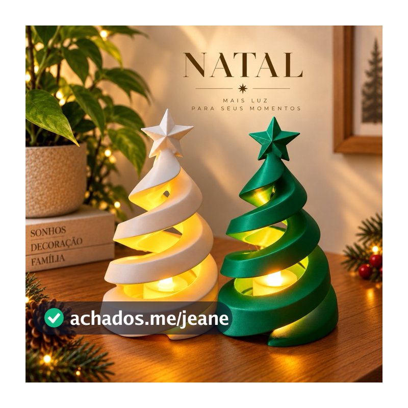 Árvore de Natal com Estrela Decoração Natalina | Opção com Vela LED