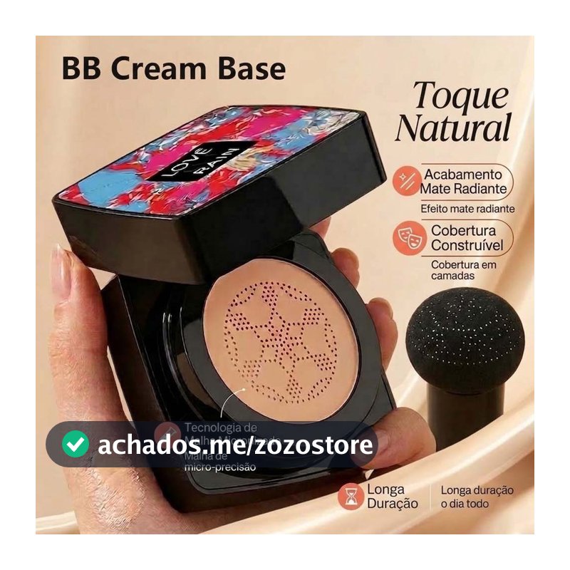 BB Cream Foundation/Concealer with Mushroom-Shaped Sponge Makeup Whitening Cream Martin Natural  HB2006