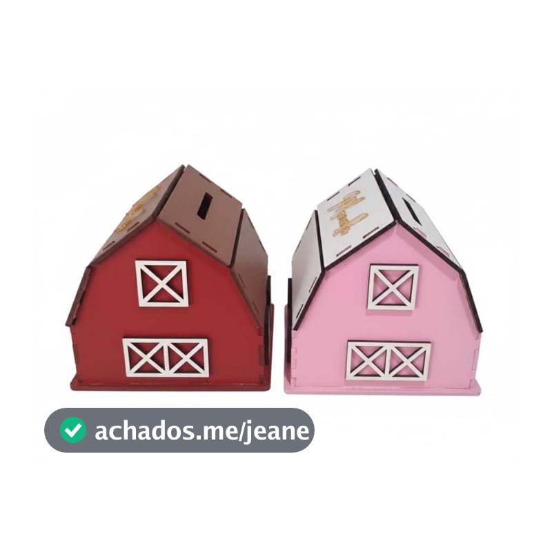 Lembracinha Aniversario Cofrinho Celeiro em mdf Personalizado com nome de acrílico  10,12,15