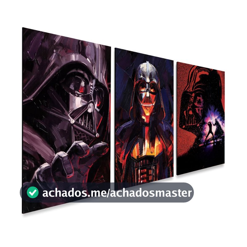 kit 3 Quadros Decorativos  Stars Wars Darth Vader
