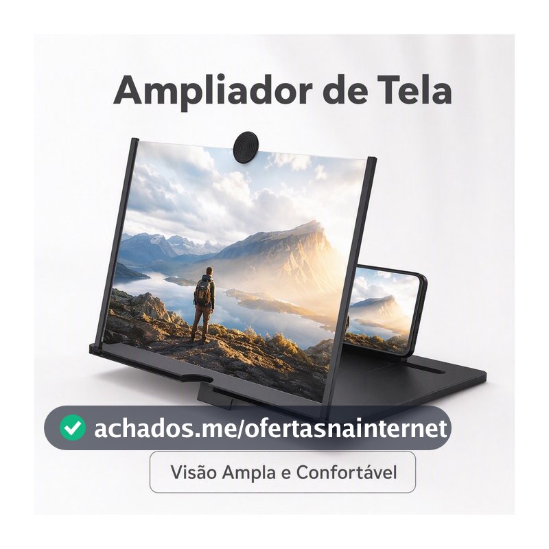 Amplificador De Imagem Da Tela Do Celular Lupa 3D 21,6CM16,6CM2,7CM Promoção