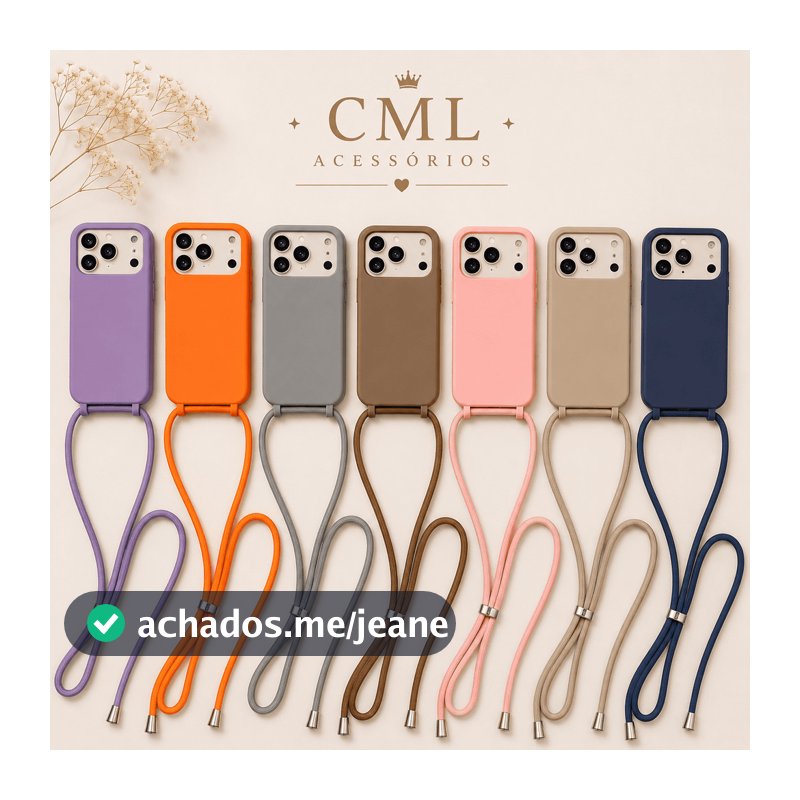 Capa para IP 11-18 com Cordão Crossbody Anti Queda
