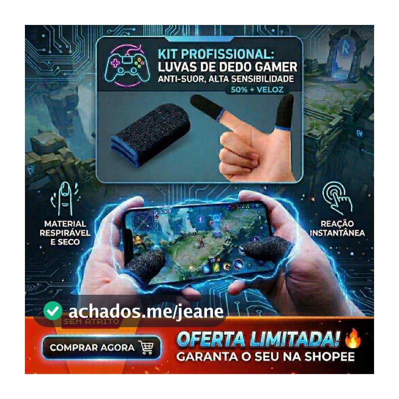 2/4/6 Luva De Dedo Gamer Anti Suor Fibra De Carbono Profissional