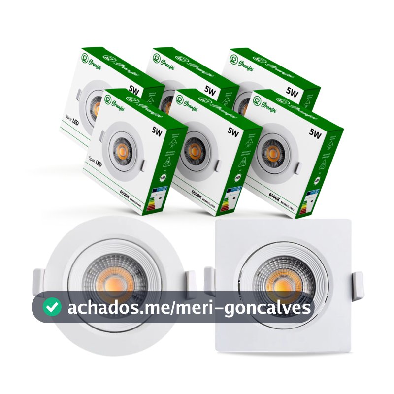 KIT10 Luminárias Spot Led 5w Branco Embutir Direcionável Teto 6500K 3000K UNIFY