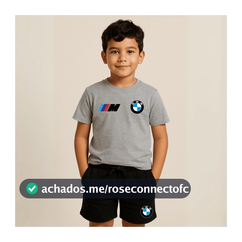 Conjunto Kit Infantil Camiseta e Short BMW MotorSport Linha M
