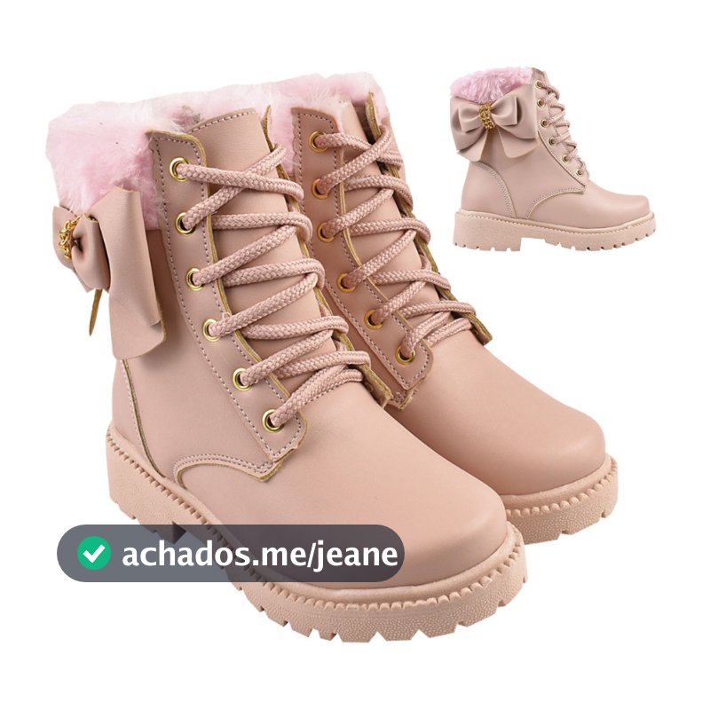 Bota Infantil Feminina com Laço em Napa Confortável e Solado Tratorado