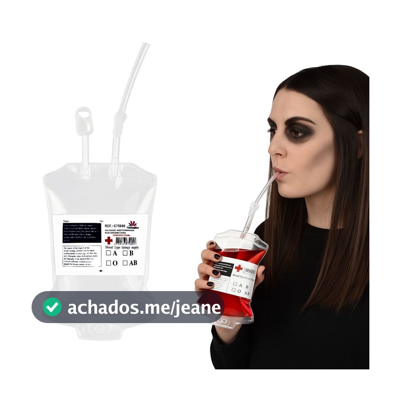 Kit 5 Bolsa de Sangue Vazia Para Halloween Reutilizável Para Festas Decorações Vampiro Festa Terror