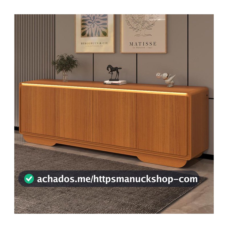 Aparador Buffet 4 Portas Com Led Arcus 218 Cm  Orgânico