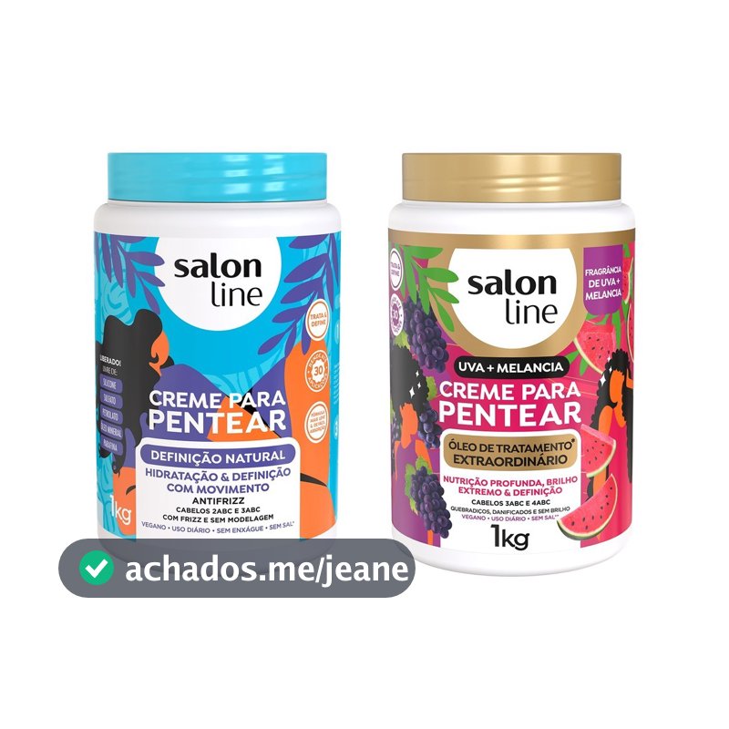Kit 2 Cremes para Pentear Definição Natural e Uva + Melancia