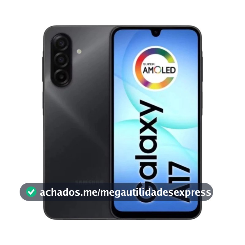 Smartphone Samsung Galaxy A17 4G 4GB RAM 128GB RAM NFC Tela 6,7" Super AMOLED Câmera 50MP Preto