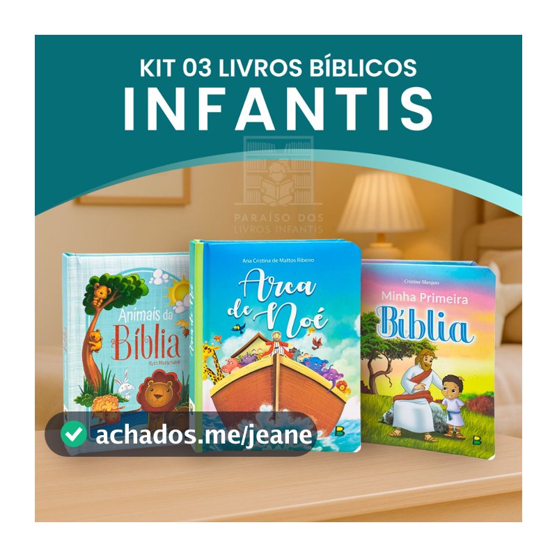 Kit 3 Livros Incentivo a Vida Cristã para Bebês - Coletânea Meu Livro Fofinho - p/ Crianças a Partir 2 Anos com Desenhos