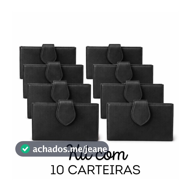 Kit com 10 Carteiras Feminina Pequena Porta Cartão Slim Básica Lisa com Imã Quadrada