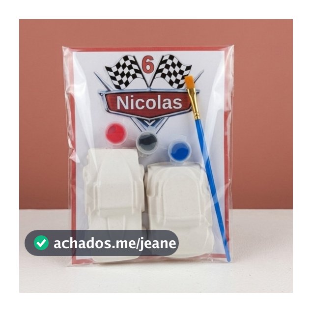 Lembrancinha Tema Carros | Kit Pintura em Gesso com Tintas e Pincel